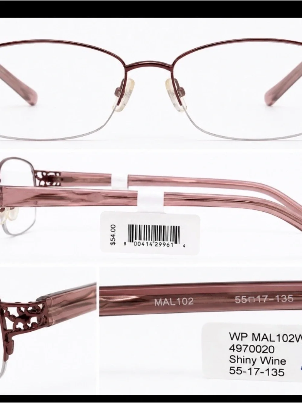 Women's Rose Gold Semi-Rim Metal Reading Glasses